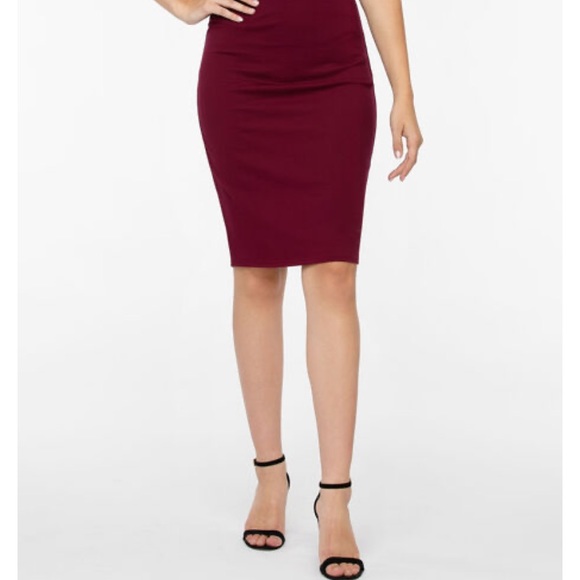 Burgundy Pencil Skirt Sz 2 - Picture 1 of 5